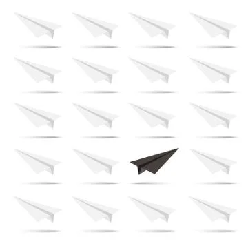 Paper white plane. The beginning of the way. Stock Illustration