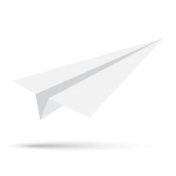Paper white plane. The beginning of the way. Stock Illustration