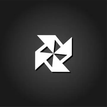 Paper windmill icon flat Stock Illustration