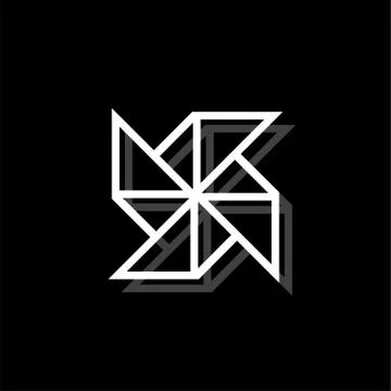 Paper windmill icon flat Stock Illustration