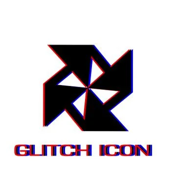 Paper windmill icon flat Stock Illustration