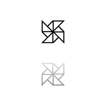 Paper windmill icon flat Stock Illustration