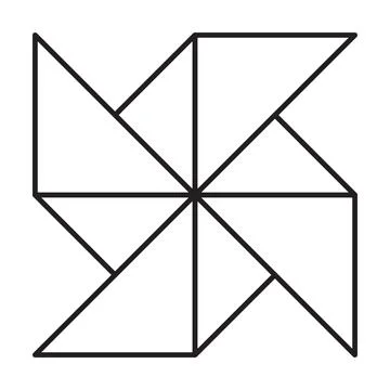 Paper windmill outline icon vector  for graphic design, logo, website, social Stock Illustration