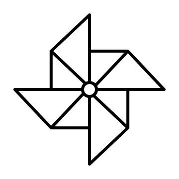 Paper windmill outline icon vector  for graphic design, logo, website, soci.. Stock Illustration
