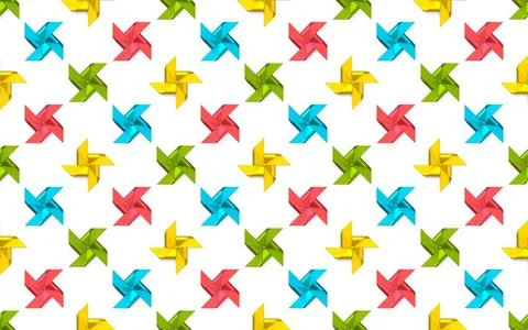 Paper windmills decoration pattern 3D Paper windmills decoration pattern 3... Stock Photos