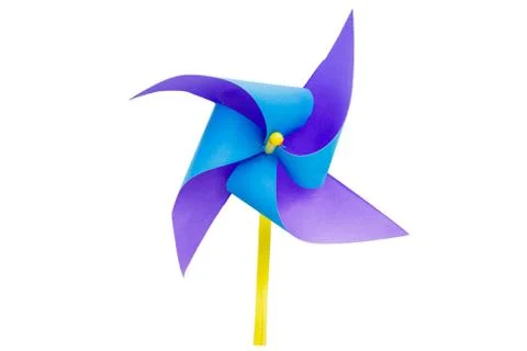 Paper windmills isolate on white background with clippingpath Stock Photos