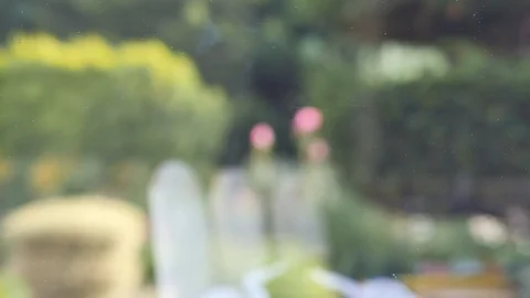 Paper on a window with an information message. Stock Footage 93262700