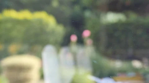 Paper on a window with an information message Video stock 93263190