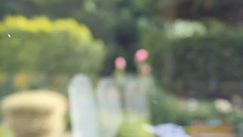 Paper on a window with an information message Stock Footage 93263249