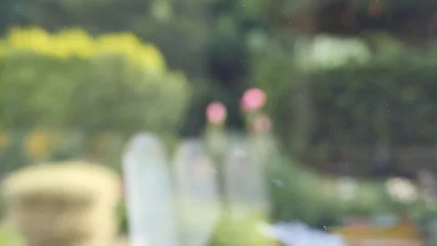 Paper on a window with an information message Stock Footage 93264640