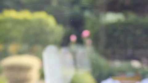 Paper on a window with an information message Stock Footage 93288798