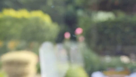 Paper on a window with an information message Stock Footage 93289611