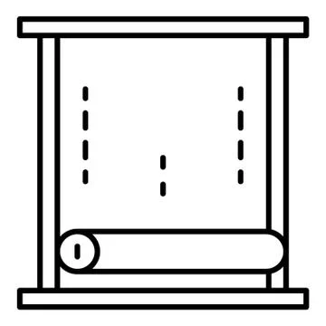 Paper window roller icon, outline style Stock Illustration