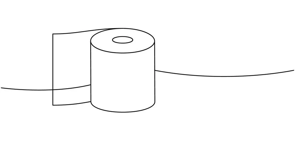 Paper wipe one line continuous drawing. Soft roll. Vector illustration Stock Illustration
