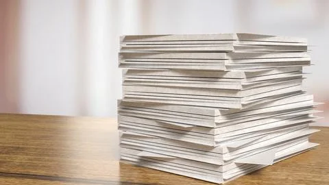 The paper on wood table for Background or Business concept 3d rendering. Stock Illustration