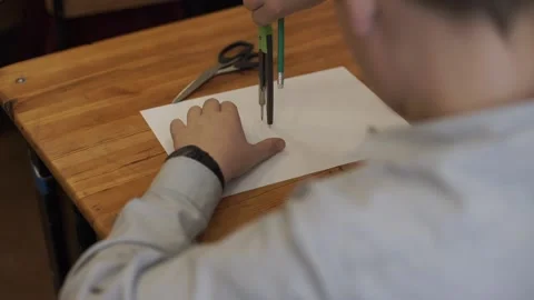 A paper on a wooden table Video stock 131947918