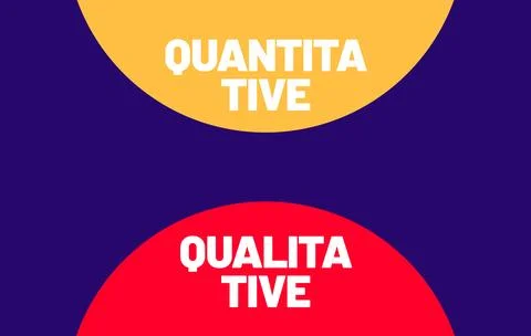 Paper with the words quantitative and qualitative Stock Photos