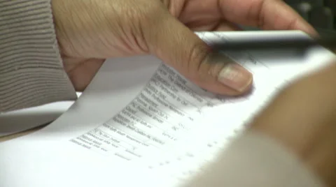 Paper work at the office Stock Footage 1077633