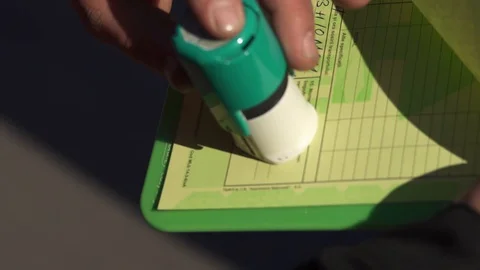 Paper Work Stamp Vídeo Stock 128494198