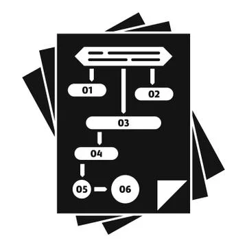Paper workflow icon, simple style Stock Illustration