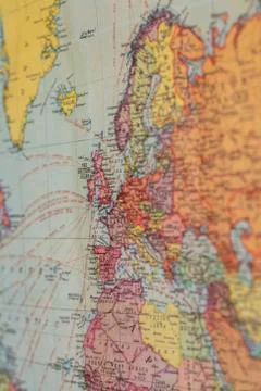 Paper World Map Featuring England 写真素材