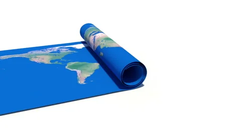 Paper World Map Stock Footage 46494815