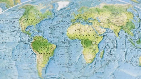 Paper World Map Ocean Background Stock Footage 119325582