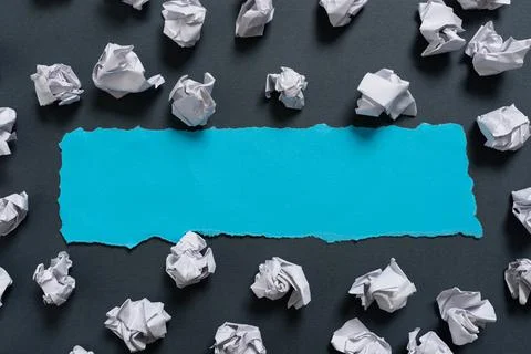 Paper Wraps Placed Around Important Informations. Wrinkled Notes Arranged All Stock Photos