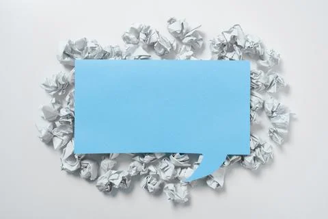 Paper Wraps Placed Around Important Information. Wrinkled Notes Arranged In Foto stock