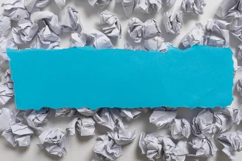 Paper Wraps Placed Under Important Informations. Wrinkled Notes Arranged Stock Photos