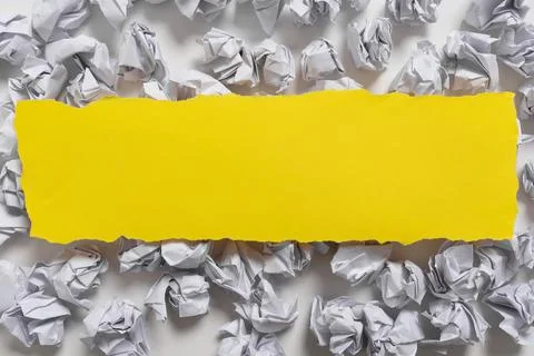 Paper Wraps Placed Under Important Informations. Wrinkled Notes Arranged Stock Photos