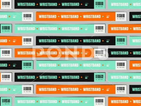 Paper Wristband Rows Pattern Mockup PSD Template