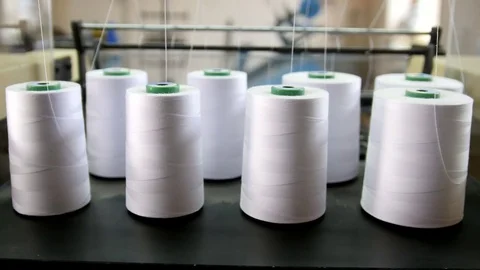Paper yarn for printing in a machine Stock Footage 76699264