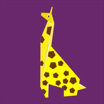 Paper yellow giraffe Stock Illustration
