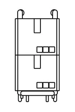 Paperboard boxes cartoon Stock Illustration