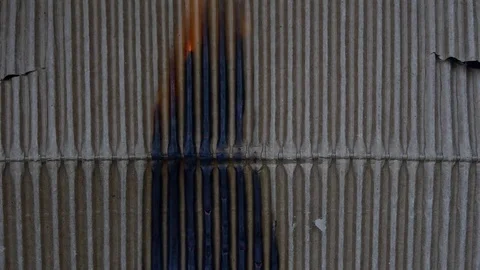 Paperboard Burning Stock Footage 75395112