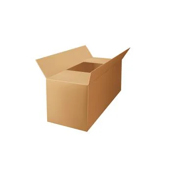 Paperboard container isolated delivery empty box Illustrazione stock