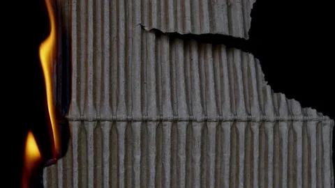 Paperboard in fire Stock Footage 75396369