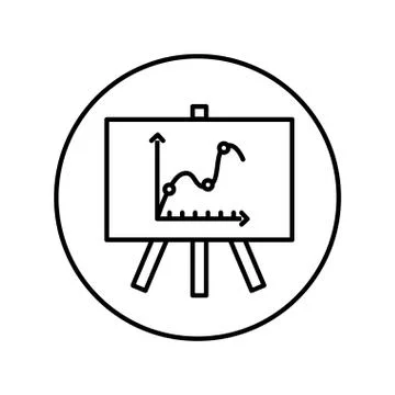 Paperboard with statistics arrows Stock Illustration