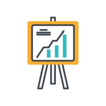 Paperboard with statistics bars icon Stock Illustration