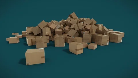 Paperboxes falling with alpha channel Stock Footage 87800547