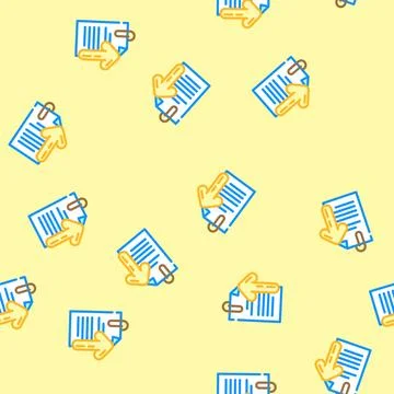 Paperclip attached file vector seamless pattern Stock Illustration