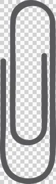 Paperclip is being shown in flat line art style with uniform grey stroke, Stock Illustration