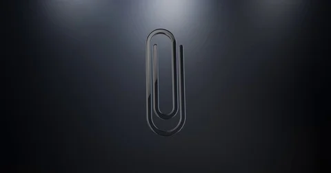 Paperclip Black 3d Icon Stock Footage 73352992