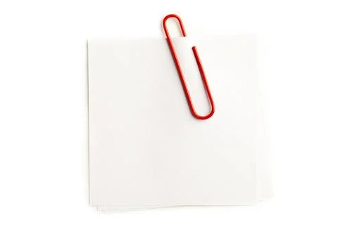 Paperclip on blank note Stock Photos