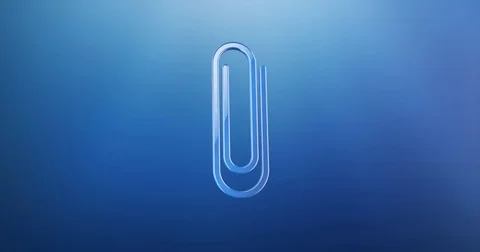 Paperclip Blue 3d Icon Stock Footage 73353362