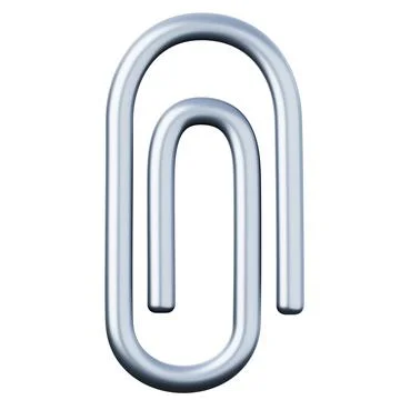 Paperclip high quality 3D render illustration. Office stationary object icon. Stock Illustration