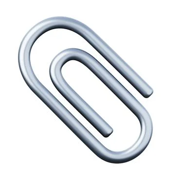 Paperclip high quality 3D render illustration. Office stationary object icon. Stock Illustration