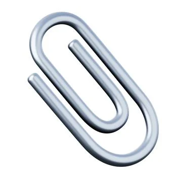 Paperclip high quality 3D render illustration. Office stationary object icon. Stock Illustration