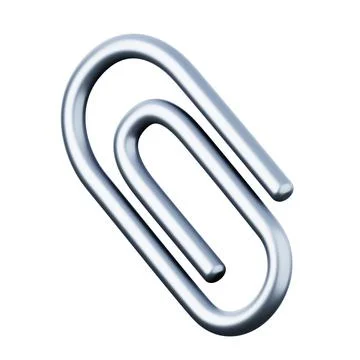 Paperclip high quality 3D render illustration. Office stationary object icon. 스톡 일러스트